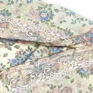 Vintage Hand Custom Made Curtain Valance Floral